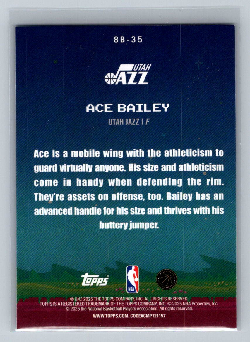 Ace Bailey 2025 Topps 8-Bit Ballers 8B-35 NM (Back)
