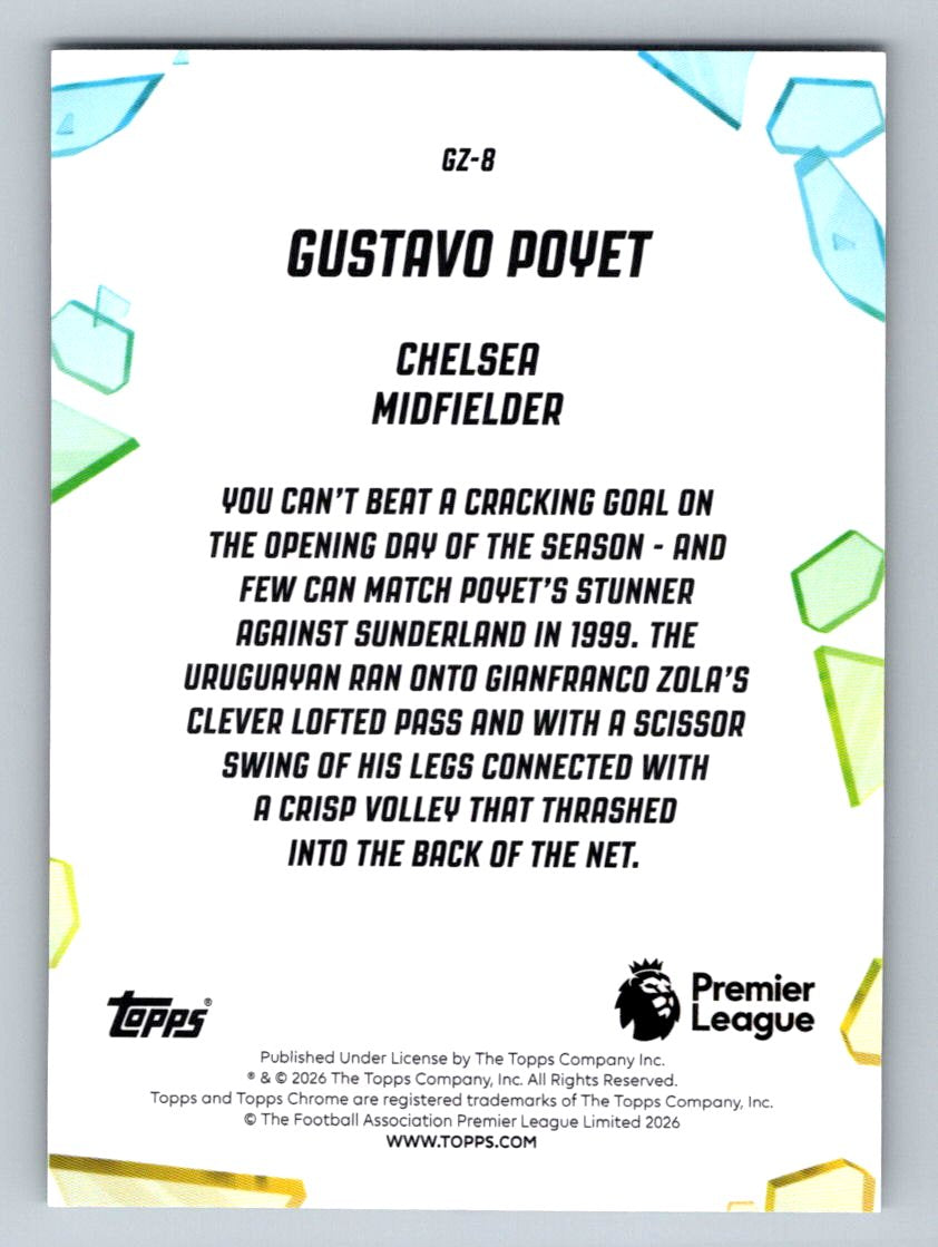 GUSTAVO POYET GZ-8 2026 Topps Chrome Premier League NM (Back)