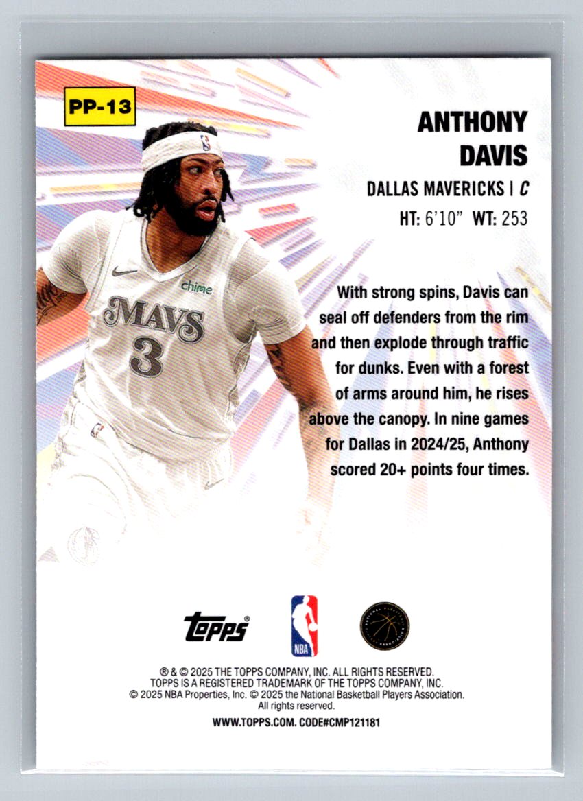 Anthony Davis 2025 Topps Power Player PP-13 NM (Back)