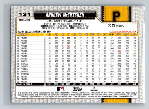 #131 Andrew McCutchen Diamante Foil