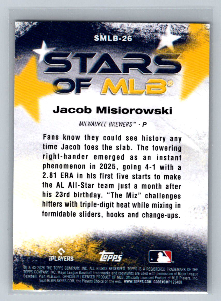 2026 Topps #SMLB-26 Jacob Misiorowski Stars of MLB