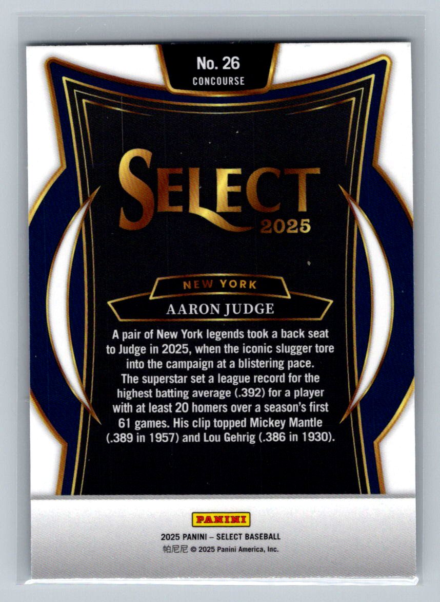2025 Panini Select #26 Aaron Judge