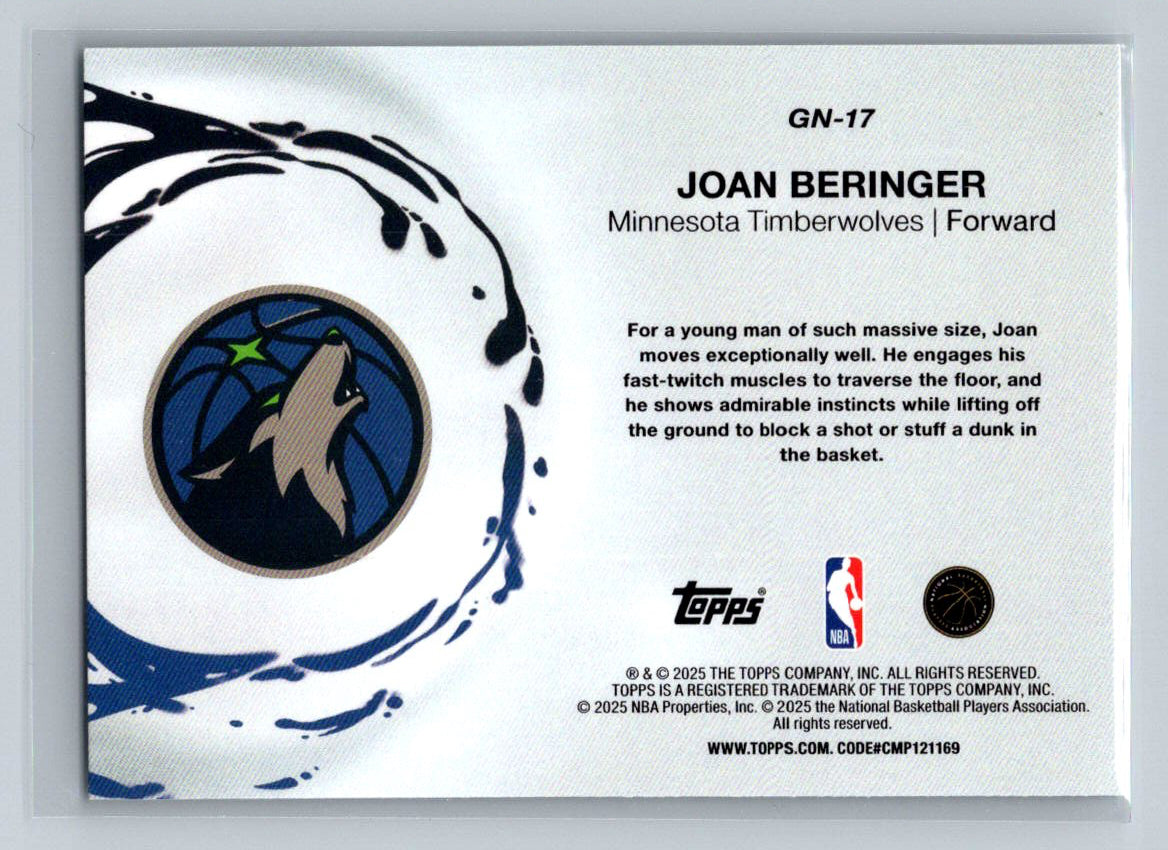 Joan Beringer 2025 Topps Generation Now GN-17 NM (Back)