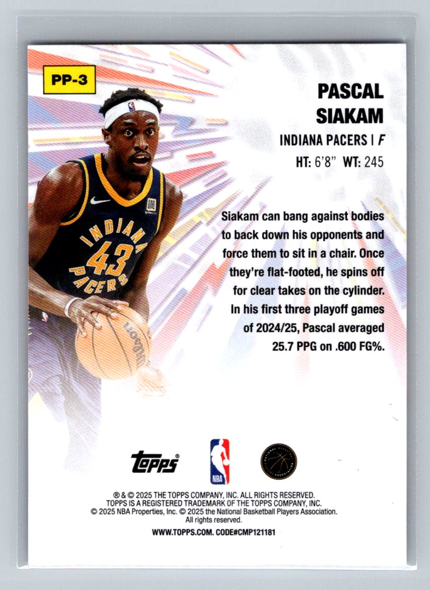 2025-26 Topps - Power Players Pascal Siakam #PP-3
