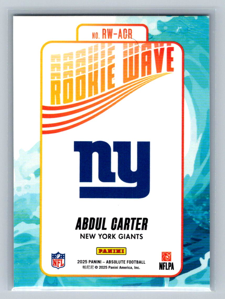 2025 Panini Absolute - Rookie Wave Abdul Carter #RW-ACR (RC)