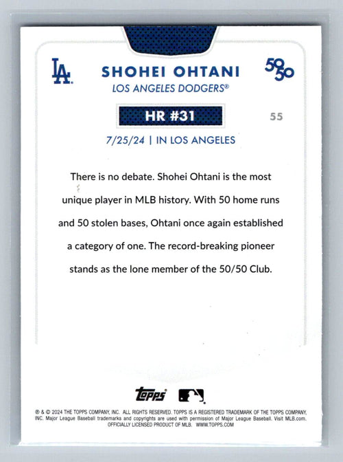 2024 topps shohei ohtani 50/50 HR#31