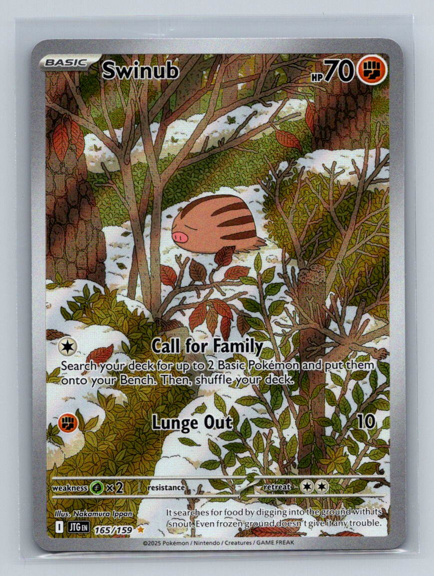 Swinub 165/159 (JTG) Journey Together NM Illustration Rare Pokemon Card