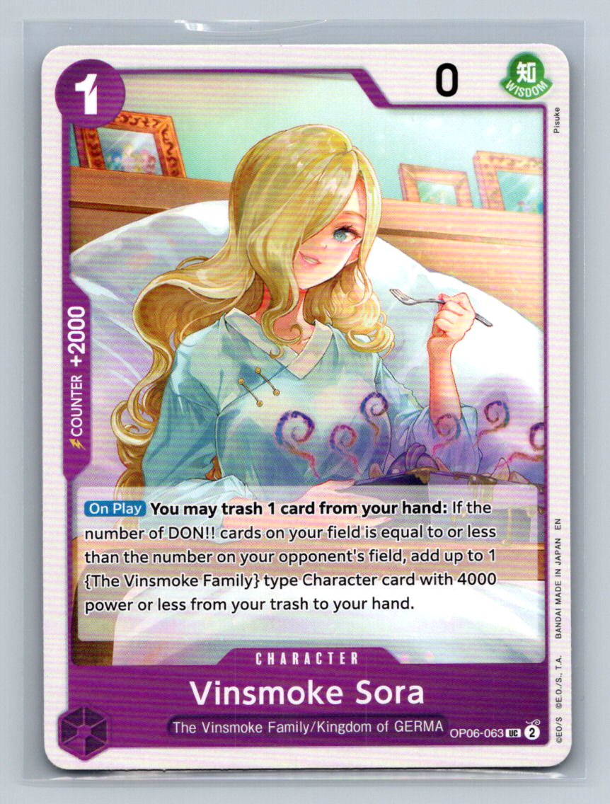 One Piece CG 4 Vinsmoke Sora OP06-063 Wings of the Captain Uncommon!