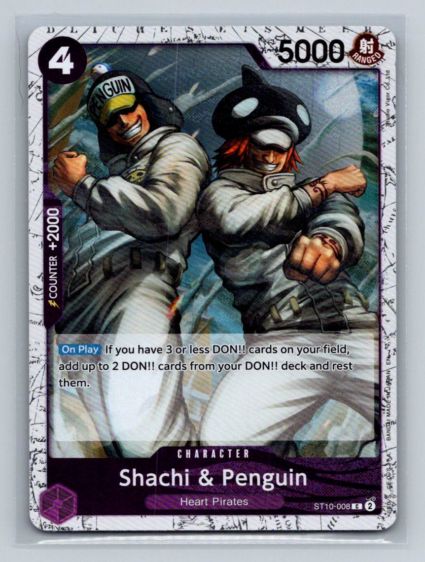 One Piece Card Game - 4x Shachi and Penguin - C - ST10-008 - NM - Purple - Eng