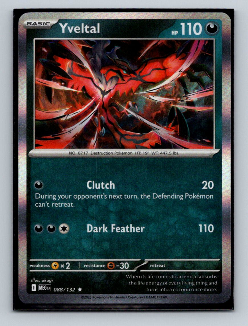 Pokémon TCG Pokémon Yveltal Yveltal Rare Holo 088/132