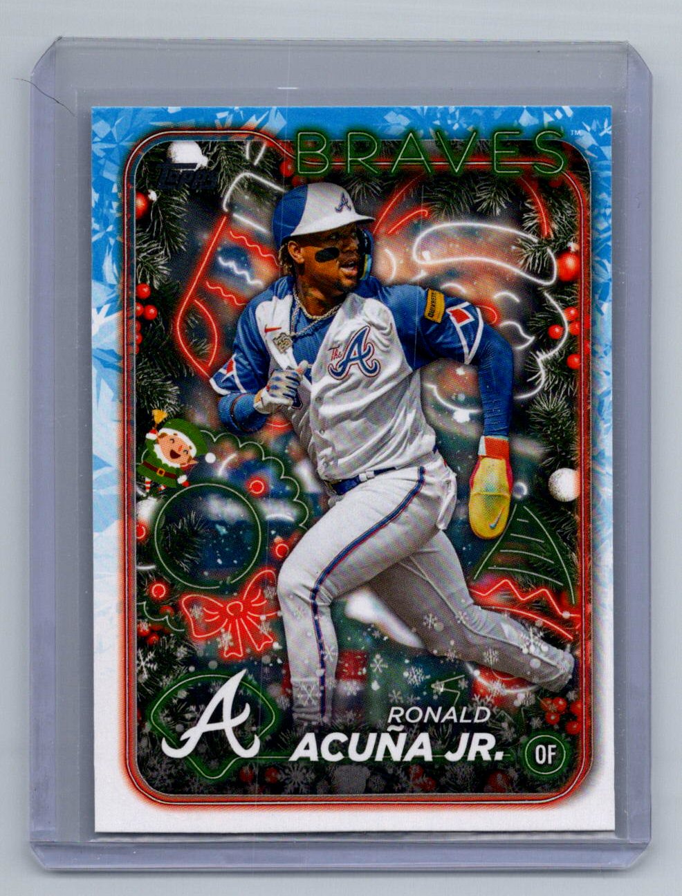 2024 Topps Holiday RONALD ACUNA Jr Atlanta Braves Hidden Elf Variation # HE-18