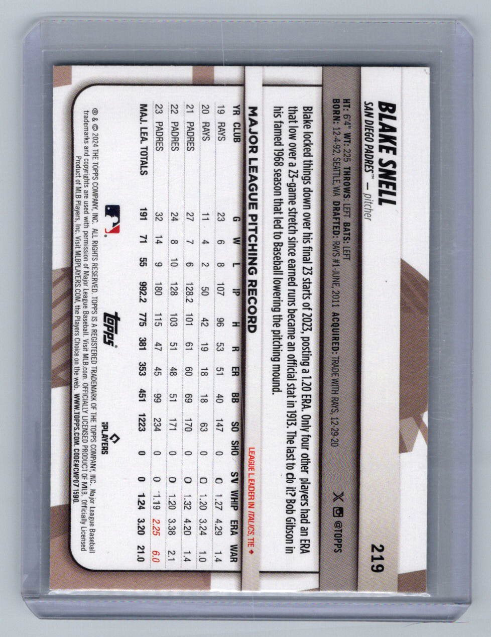 Blake Snell [Rainbow Foil] #219