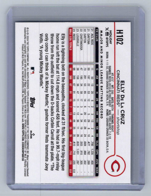 2024 Topps Holiday - Holiday Variation Elly De La Cruz #H102 (RC)2024