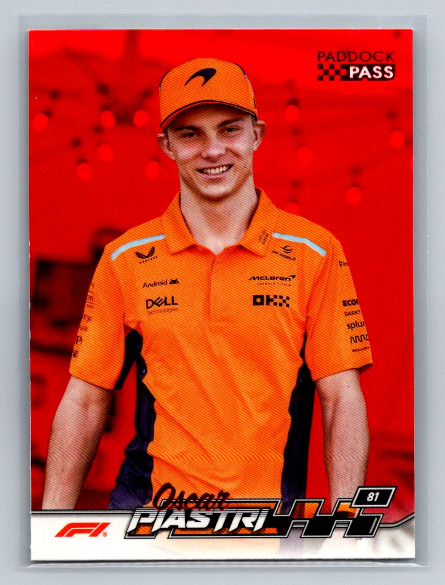 2024 Topps Paddock Pass Formula 1 Oscar Piastri F1 Red Foil