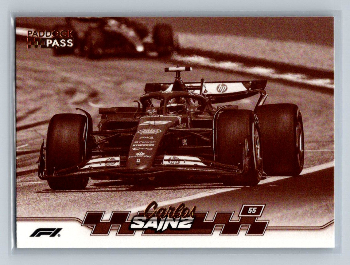 Carlos Sainz 2024 Topps Paddock Pass Formula 1 Sepia #34 Scuderia Ferrari