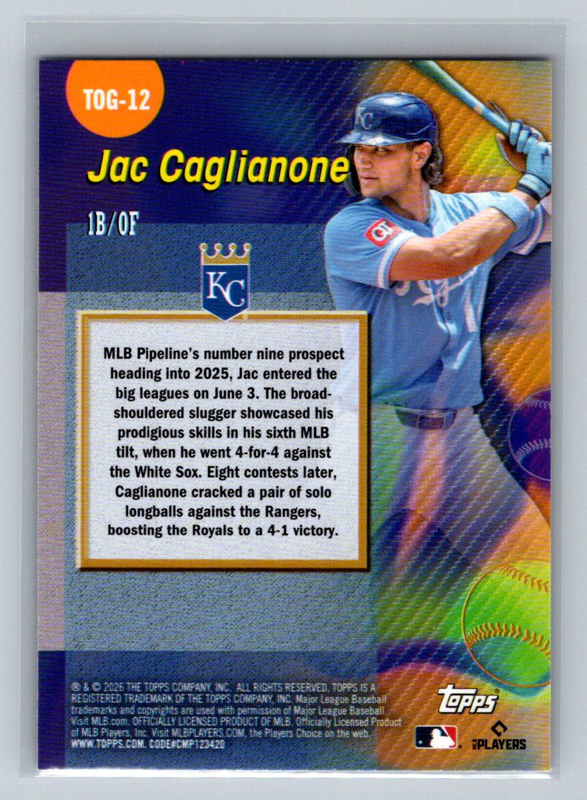 2026 Topps Series 1 Titans Of The Game #TOG-12 Jac Caglianone RC