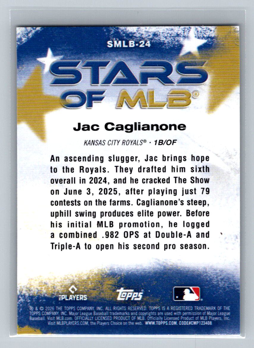 Jac Caglianone - 2026 Topps Series 1 - Stars of MLB Insert - #SMLB-24 - Royals