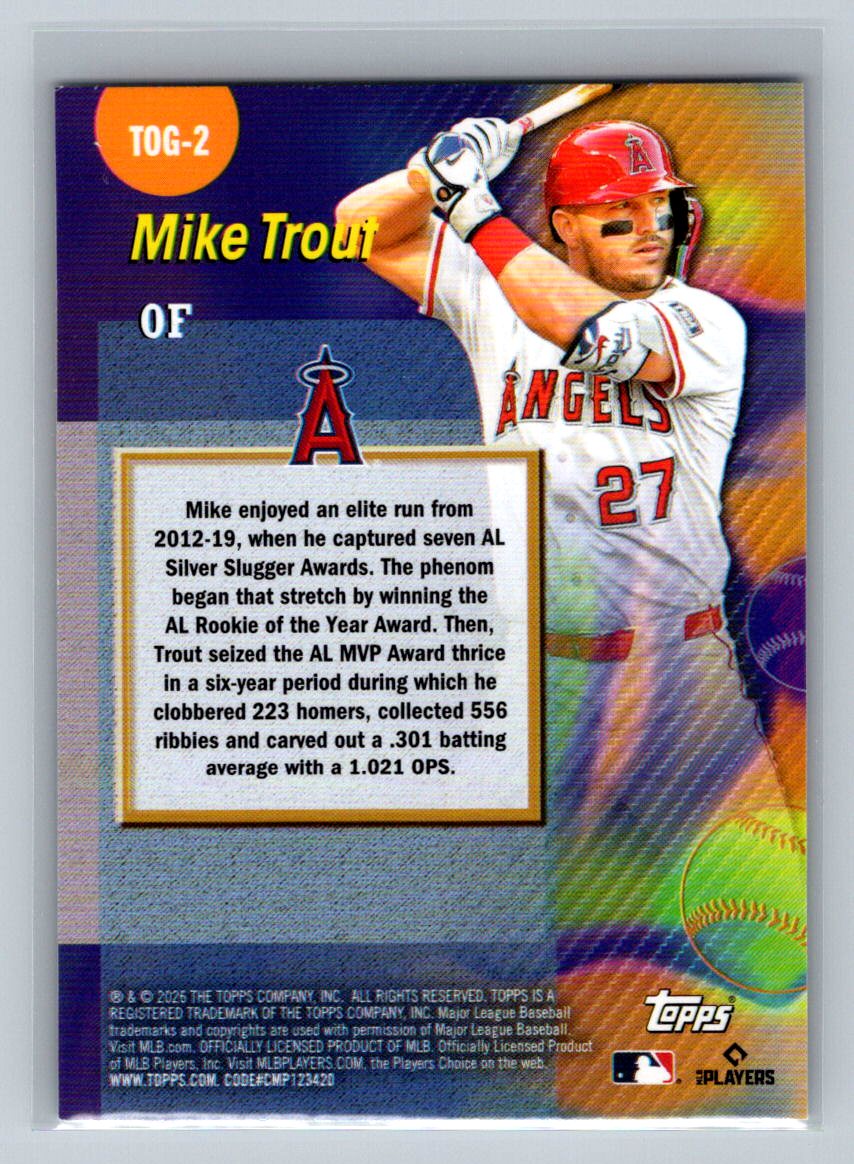 Mike Trout 2026 Topps Series 1 #TOG-2 Titans Of The Game Los Angeles Angels