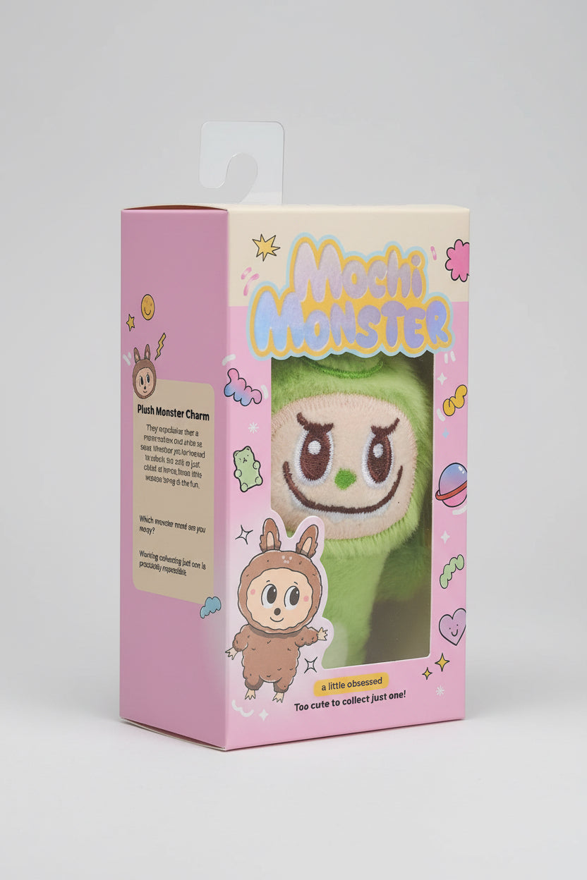 Mochi Monster Plush Charm-Collectible Keychain-Green Monster Little Obsessed