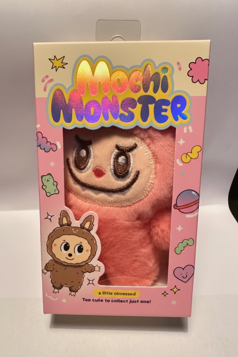 Mochi Monster Plush Charm -Collectible Keychain-Pink Monster Little Obsessed