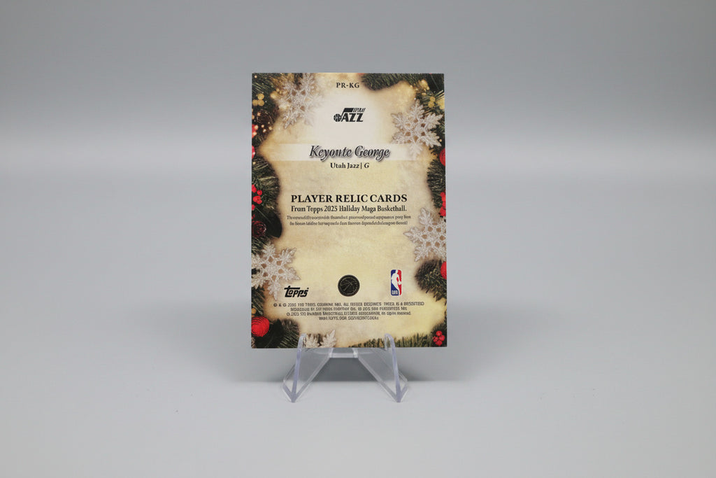 2025-26 Topps Holiday Player Relic Card Keynote George PR-KG 001/199 Jazz