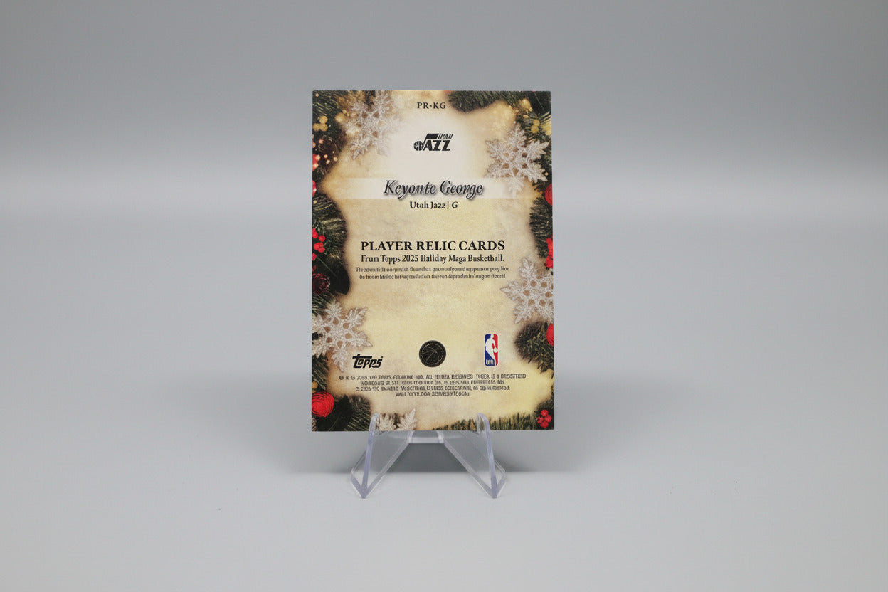 2025-26 Topps Holiday Player Relic Card Keynote George PR-KG 001/199 Jazz