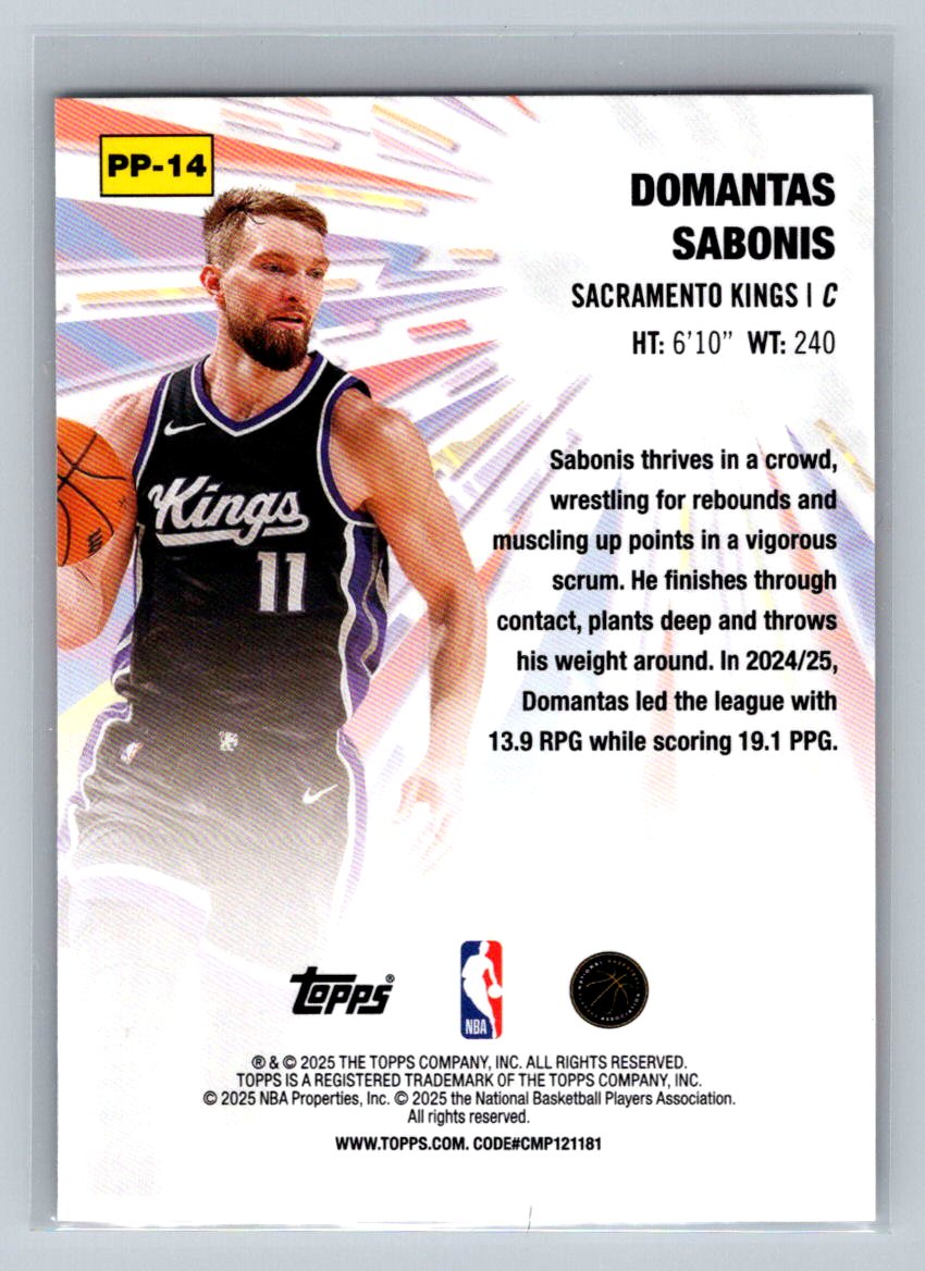 Domantas Sabonis 2025 Topps Power Player PP-14 NM (Back)