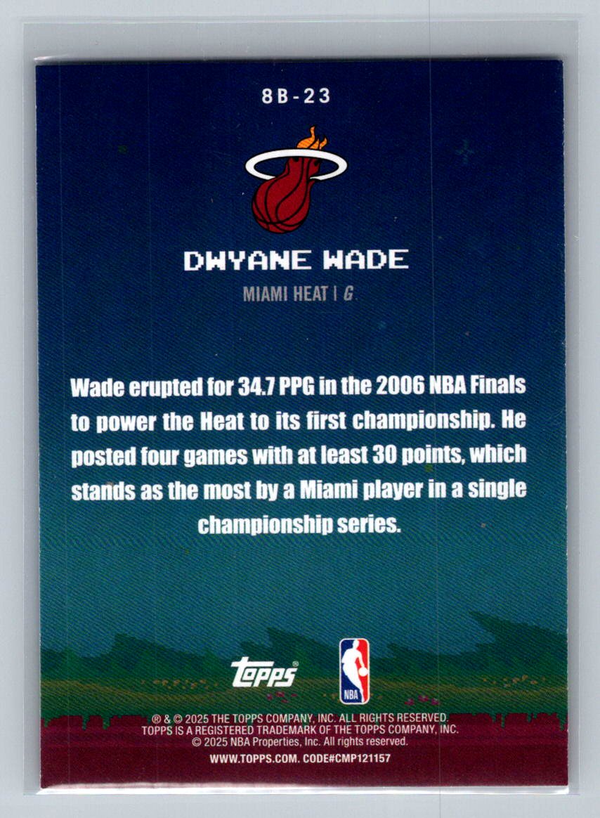 Dwyane Wade 2025 Topps 8-Bit Ballers 8B-23 NM (Back)
